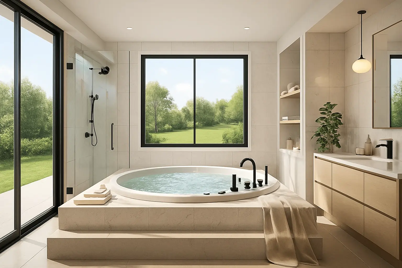 Skinande rent badrum